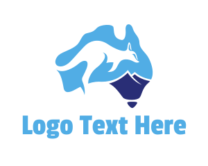 Tasmania - Blue Kangaroo Australia logo design