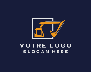 Construction Digger Machine logo design