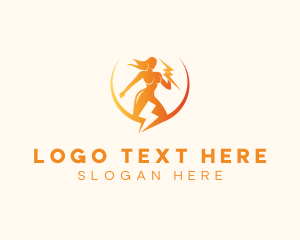 Superhero - Electric Bolt Woman logo design