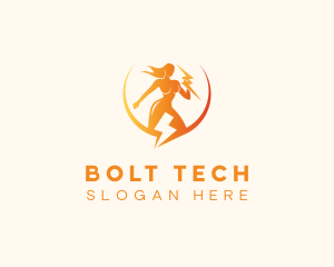 Electric Bolt Woman  logo design