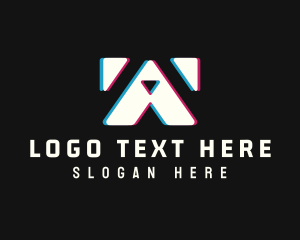 Cyber Glitch Letter A Logo