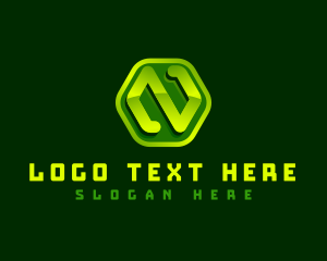 Software - Tech Hexagon Letter N logo design