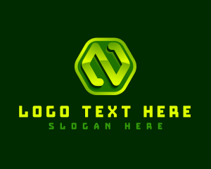 Network - Tech Hexagon Letter N logo design