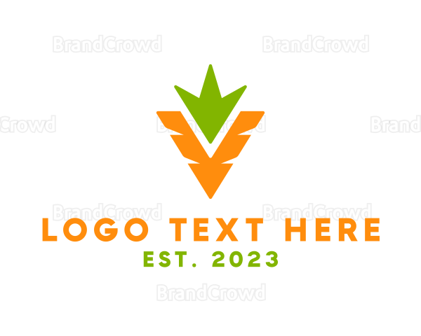 Minimalist Carrot Crops Logo