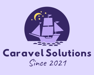 Caravel - Galleon Ocean Night logo design