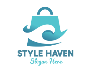 Store - Surfing Wave Bag logo design
