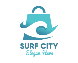 Surfing Wave Bag  logo design