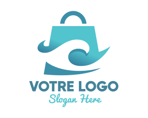Blue - Surfing Wave Bag logo design