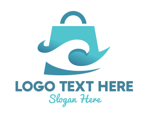 Surfing - Wave Shopping Bag logo design