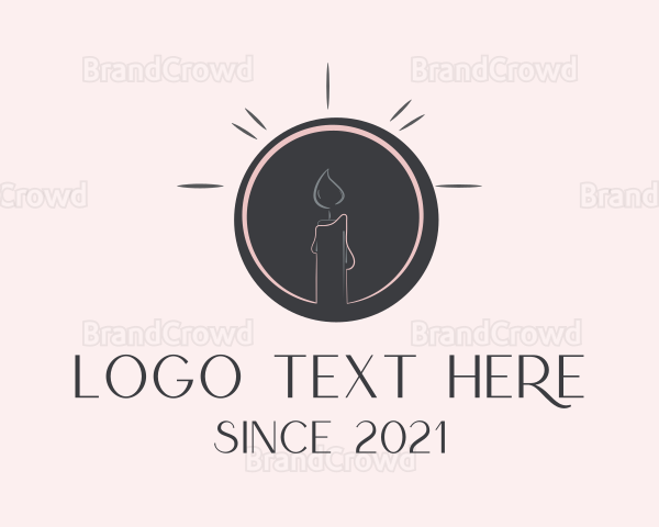 Boho Candle Emblem Logo