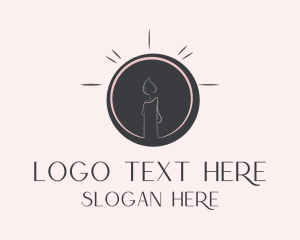 Boho Candle Emblem Logo