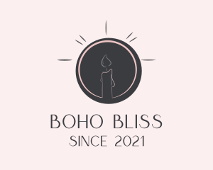 Boho Candle Emblem logo design