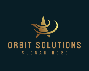 Swoosh Generic Star Orbit logo design