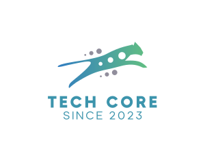 Tech Cat Leap Pounce logo design