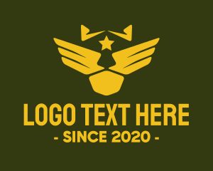 Infantry - Military Pilot Golden Wings logo design