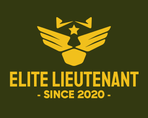 Lieutenant - Military Pilot Golden Wings logo design