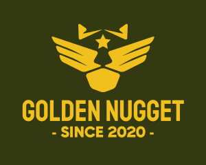 Military Pilot Golden Wings logo design