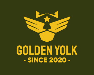 Military Pilot Golden Wings logo design