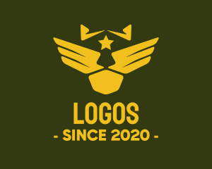 Navy - Military Pilot Golden Wings logo design