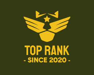 Military Pilot Golden Wings logo design