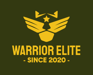 Military Pilot Golden Wings logo design