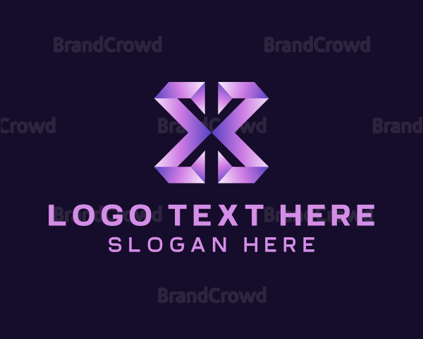 Gradient Cyber Letter X Logo
