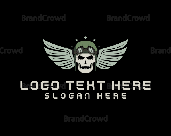 Aviation Pilot Gaming Skull Logo