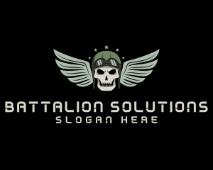 Battalion - Aviation Pilot Gaming Skull logo design