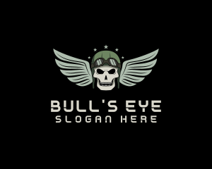 Aviation Pilot Gaming Skull logo design