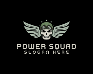 Squad - Aviation Pilot Gaming Skull logo design