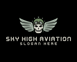 Aviation - Aviation Pilot Gaming Skull logo design