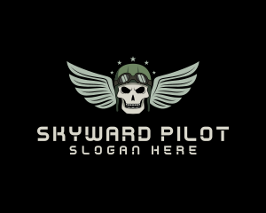 Pilot - Aviation Pilot Gaming Skull logo design