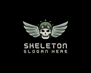 Aviation Pilot Gaming Skull logo design
