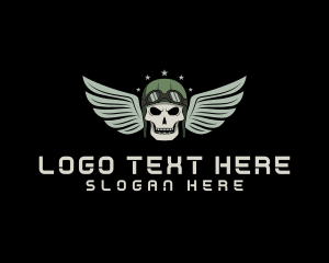 Aviation Pilot Gaming Skull Logo