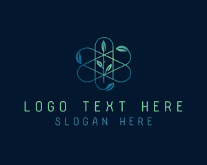 Molecules - Biotech Organic Leaves logo design
