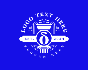 Letter D - Greek Delta Fountain logo design