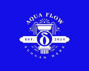 Fountain - Greek Delta Fountain logo design