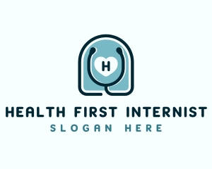 Stethoscope Heart Health logo design