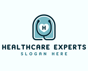 Stethoscope Heart Health logo design