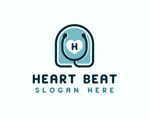 Stethoscope Heart Health logo design