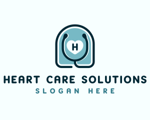 Stethoscope Heart Health logo design