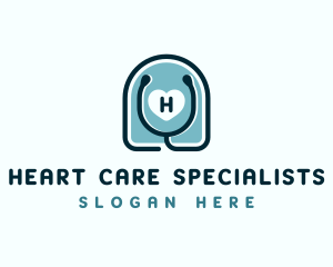 Cardiologist - Stethoscope Heart Health logo design