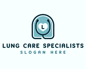 Pulmonologist - Stethoscope Heart Health logo design