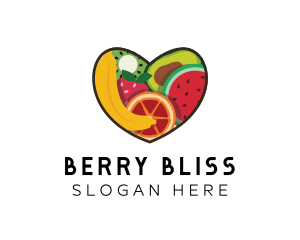 Fresh Fruit Heart logo design