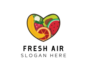 Fresh Fruit Heart logo design