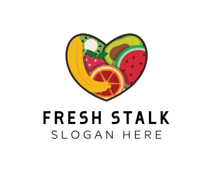 Fresh Fruit Heart logo design