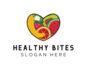 Fresh Fruit Heart logo design