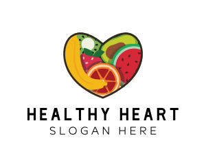 Fresh Fruit Heart logo design