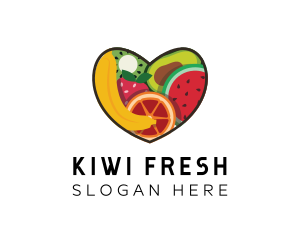 Fresh Fruit Heart logo design