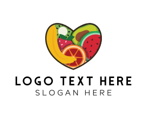 Fresh - Fresh Fruit Heart logo design